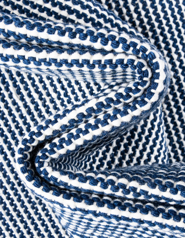 Navy Sky 2' x 6' 1 Jill Zarin Palm Springs Outdoor Runner Area Rug Weather Resistant for Patio, Deck, Terrace, Balcony, Porch Hand Made 100% PET Polyester Outside Carpet for Sale at Rug Engine