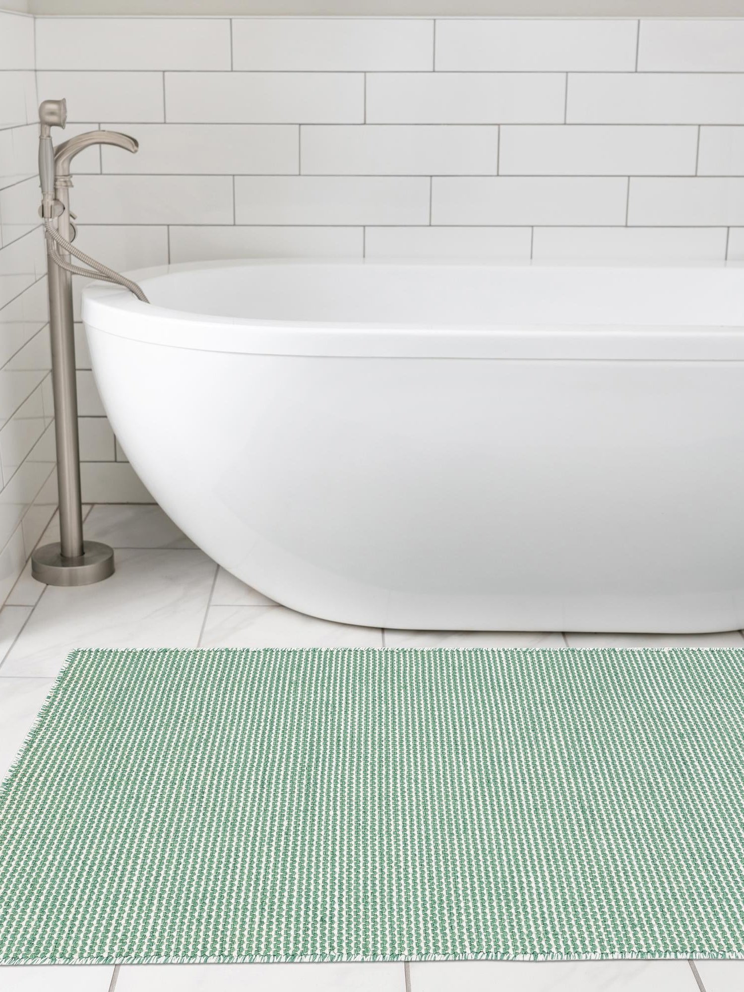 Palm Green 2' 7 x 10' Jill Zarin Palm Springs Outdoor Runner Area Rug Weather Resistant for Patio, Deck, Terrace, Balcony, Porch Hand Made 100% PET Polyester Outside Carpet for Sale at Rug Engine