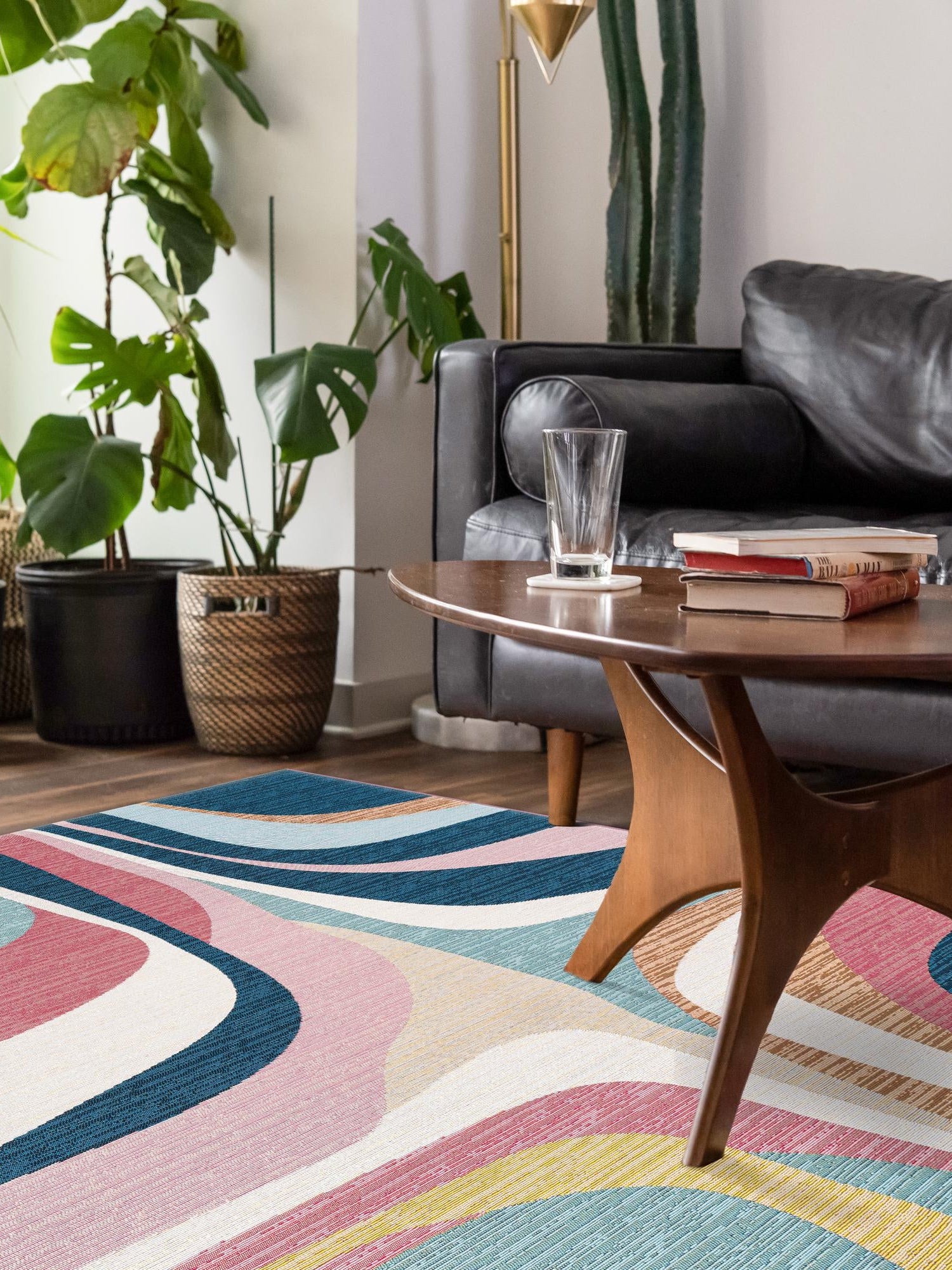 Multicolor 9' x 12' Outdoor Modern Rectangle Area Rug Weather Resistant for Patio, Deck, Terrace, Balcony, Porch 100% Polypropylene Modern Outside Carpet for Sale at Rug Engine