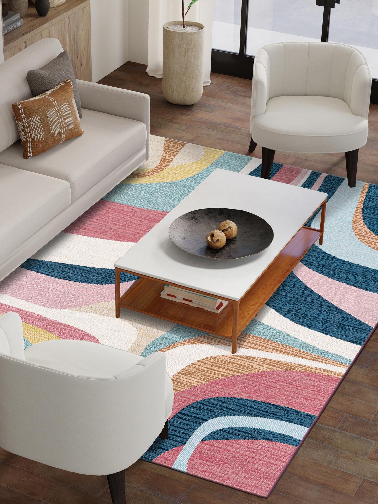 Multicolor 10' x 14' 1 Outdoor Modern Rectangle Area Rug Weather Resistant for Patio, Deck, Terrace, Balcony, Porch 100% Polypropylene Modern Outside Carpet for Sale at Rug Engine