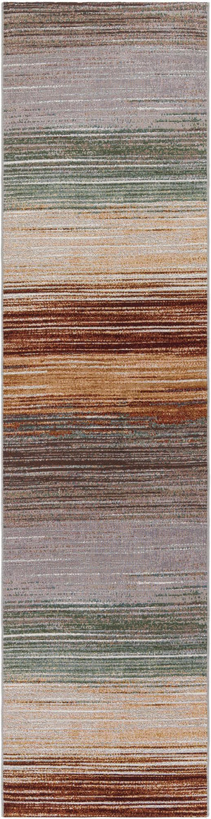 Multicolor 3' x 10' Outdoor Modern Runner Rug