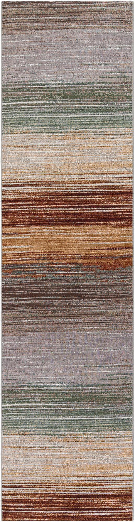 Multicolor 3' x 10' Outdoor Modern Runner Rug