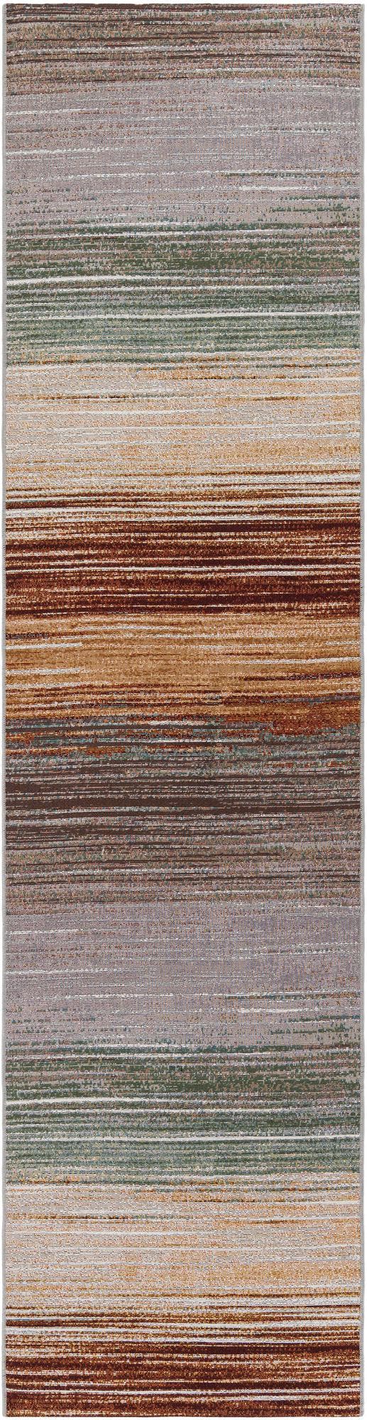 Multicolor 3' x 10' Outdoor Modern Runner Rug