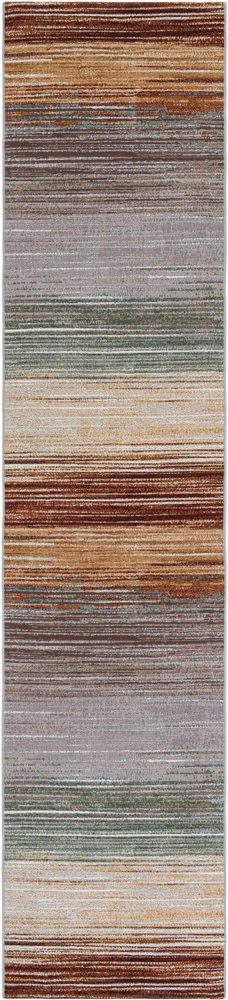 Multicolor 3' x 12' Outdoor Modern Runner Rug