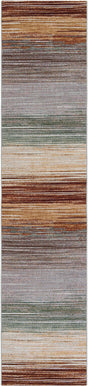 Multicolor 3' x 12' Outdoor Modern Runner Rug