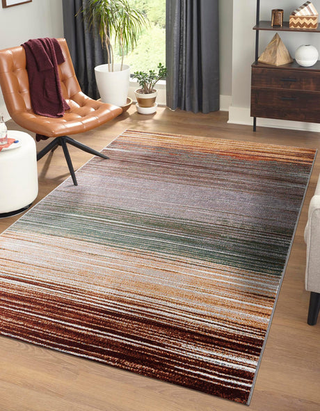 Multicolor 5' 1 x 8' Outdoor Modern Rectangle Rug