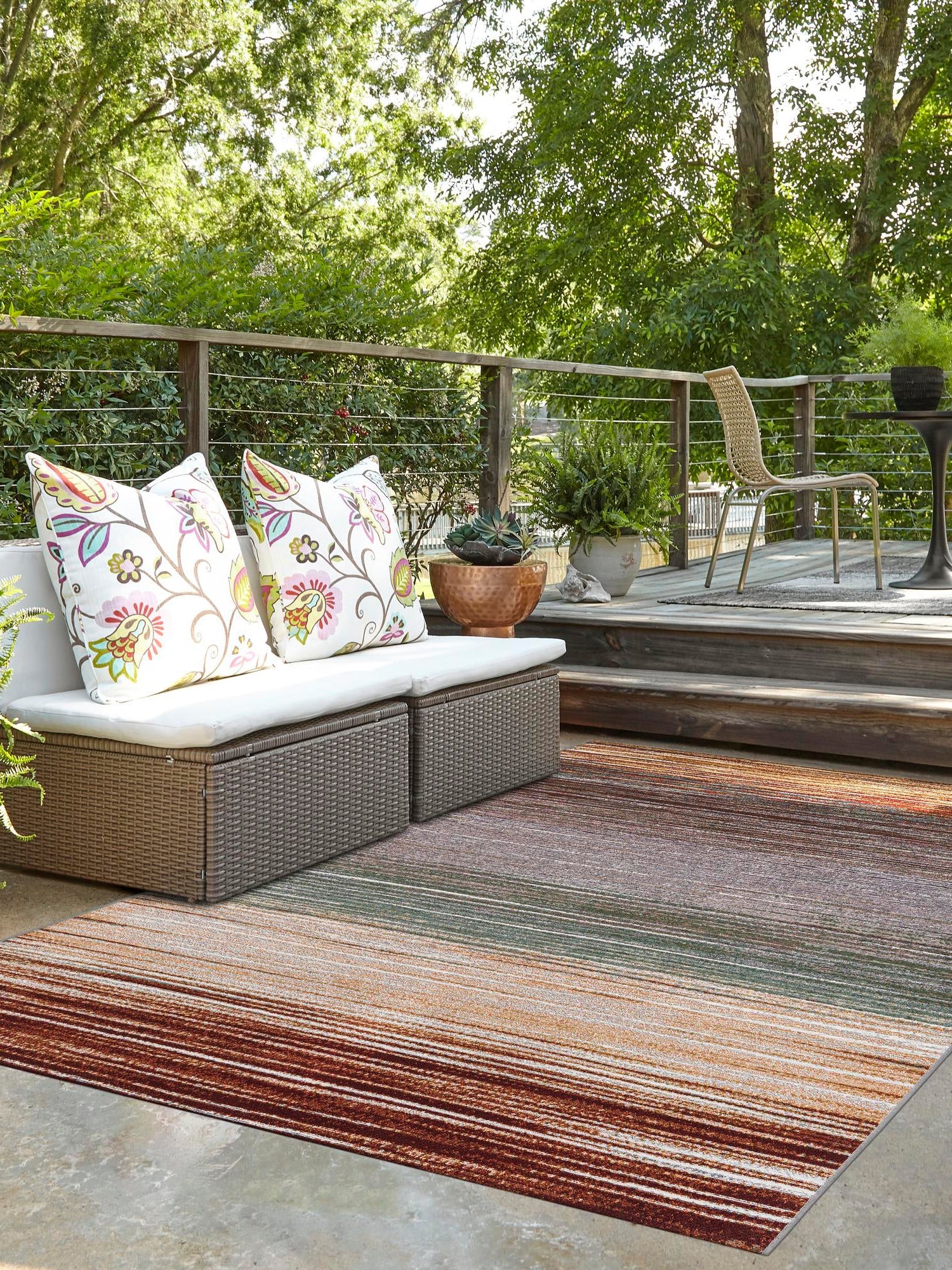 Multicolor 10' x 14' 1 Outdoor Modern Rectangle Area Rug Weather Resistant for Patio, Deck, Terrace, Balcony, Porch 100% Polypropylene Modern Outside Carpet for Sale at Rug Engine