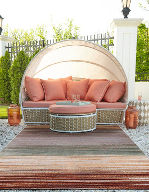 Multicolor 5' 1 x 8' Outdoor Modern Rectangle Rug