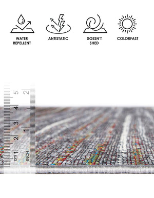 Multicolor 2' x 8' Outdoor Modern Runner Rug
