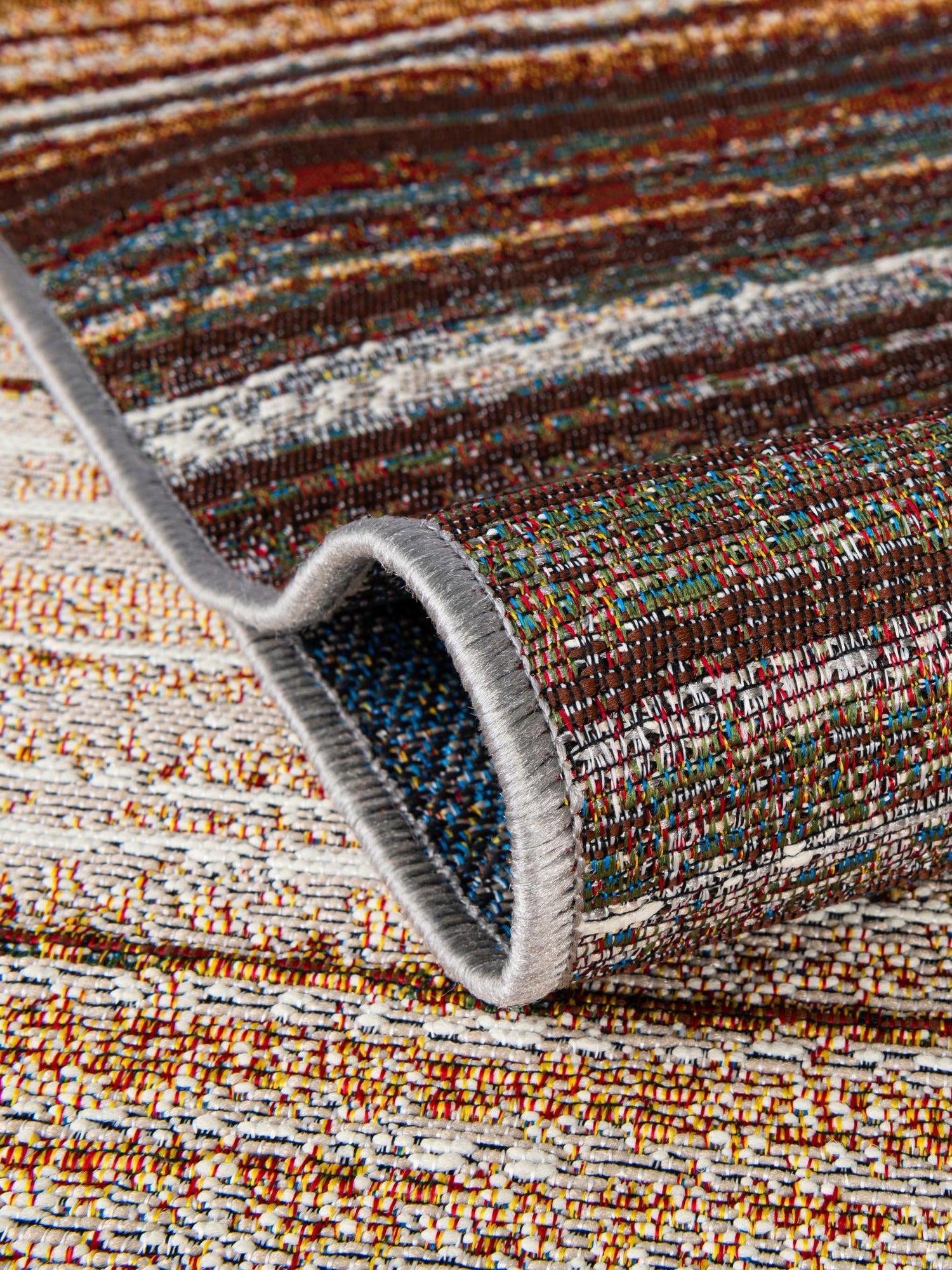 Multicolor 2' x 5' 1 Outdoor Modern Runner Area Rug Weather Resistant for Patio, Deck, Terrace, Balcony, Porch 100% Polypropylene Modern Outside Carpet for Sale at Rug Engine