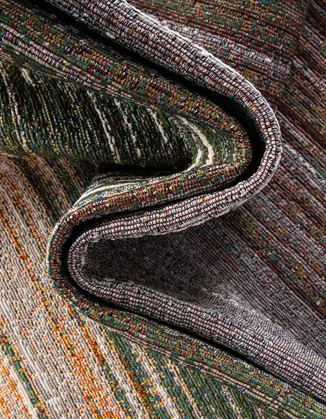 Multicolor 2' x 8' Outdoor Modern Runner Rug