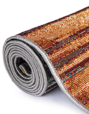 Multicolor 2' x 8' Outdoor Modern Runner Rug