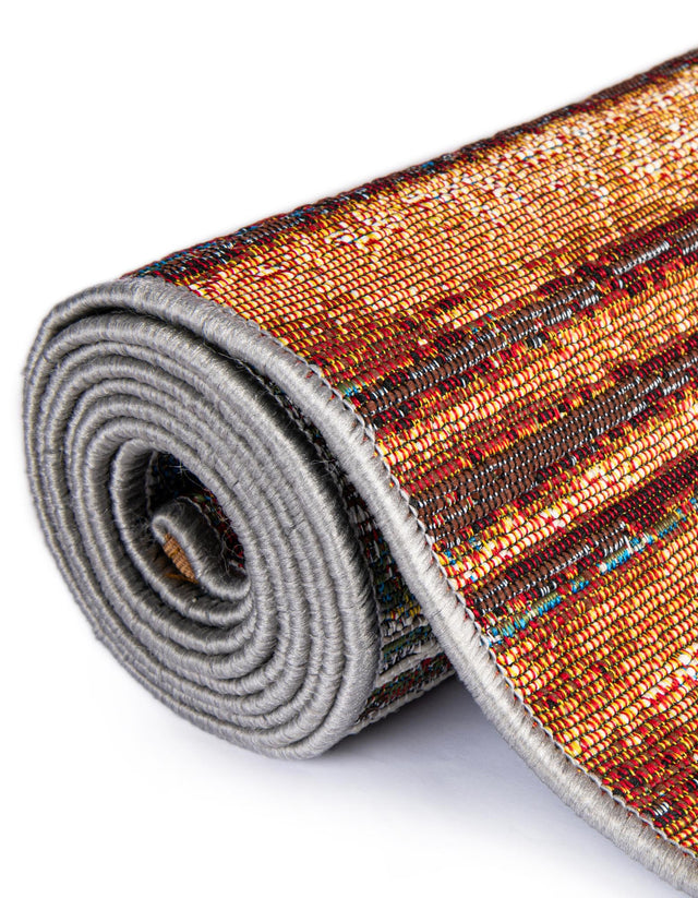 Multicolor 2' x 8' Outdoor Modern Runner Rug