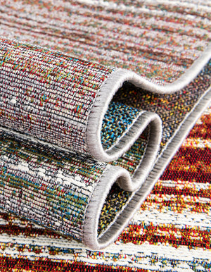 Multicolor 2' x 8' Outdoor Modern Runner Rug