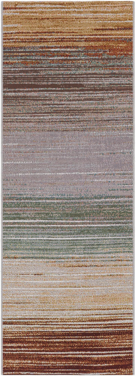 Multicolor 2' x 6' 1 Outdoor Modern Runner Rug