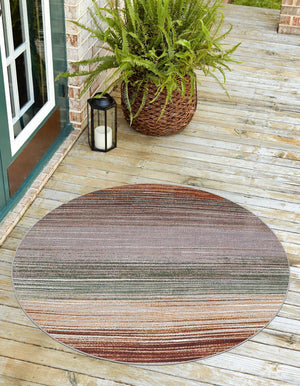 Multicolor 4' 1 x 4' 1 Outdoor Modern Round Rug