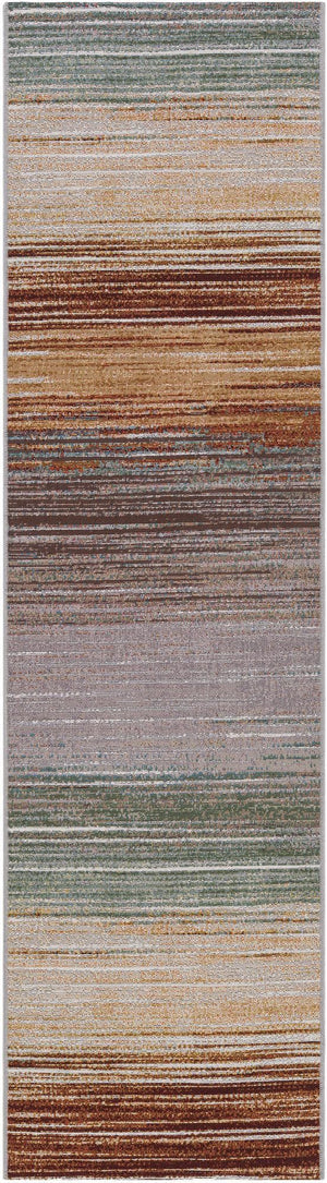 Multicolor 2' x 8' Outdoor Modern Runner Rug