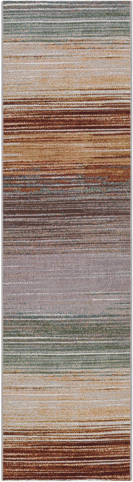 Multicolor 2' x 8' Outdoor Modern Runner Rug