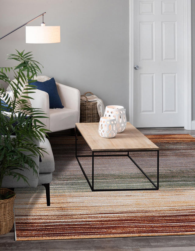 Multicolor 8' x 8' Outdoor Modern Square Rug