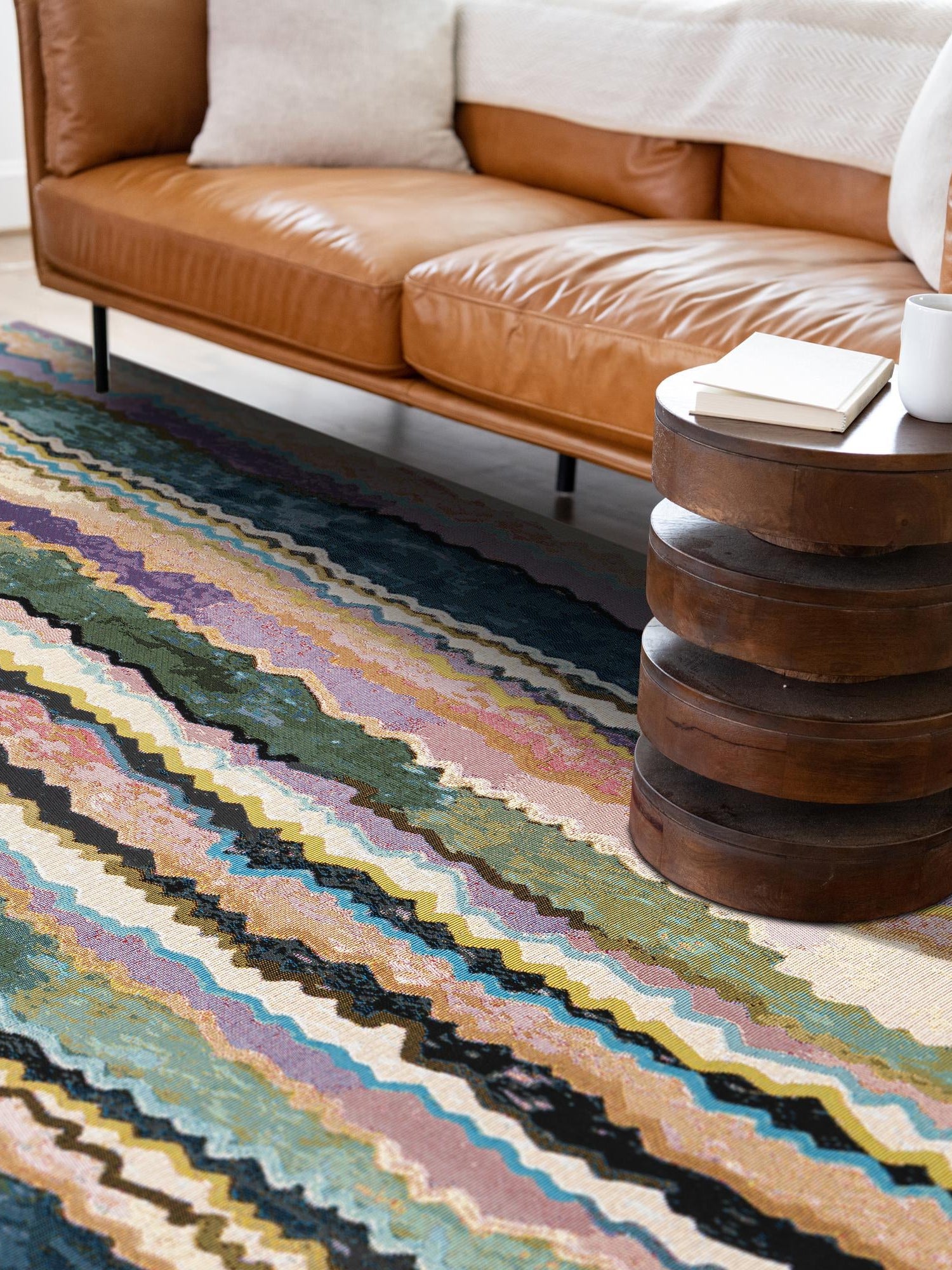 Multicolor 10' x 14' 1 Outdoor Modern Rectangle Area Rug Weather Resistant for Patio, Deck, Terrace, Balcony, Porch 100% Polypropylene Modern Outside Carpet for Sale at Rug Engine