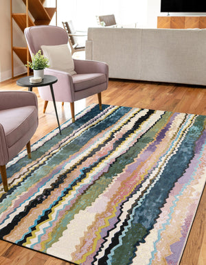 Multicolor 2' x 3' 1 Outdoor Modern Rectangle Area Rug Weather Resistant for Patio, Deck, Terrace, Balcony, Porch 100% Polypropylene Modern Outside Carpet for Sale at Rug Engine