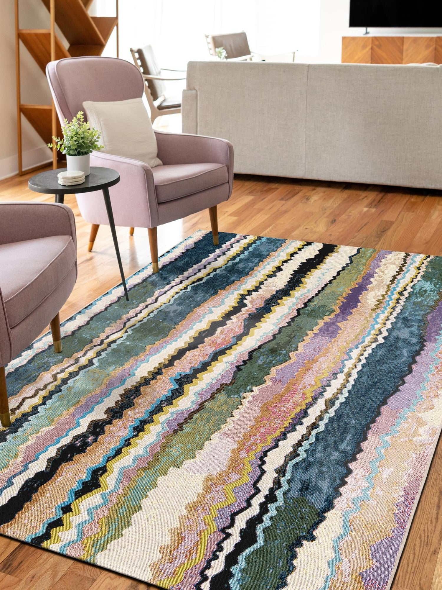 Multicolor 10' x 14' 1 Outdoor Modern Rectangle Area Rug Weather Resistant for Patio, Deck, Terrace, Balcony, Porch 100% Polypropylene Modern Outside Carpet for Sale at Rug Engine