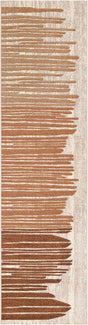 Beige Brown 3' x 10' Outdoor Modern Runner Rug