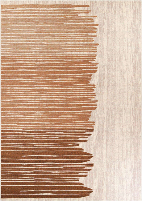 Beige Brown 10' x 14' 1 Outdoor Modern Rectangle Rug