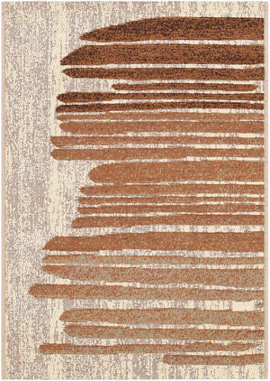 Beige Brown 2' x 3' 1 Outdoor Modern Rectangle Rug