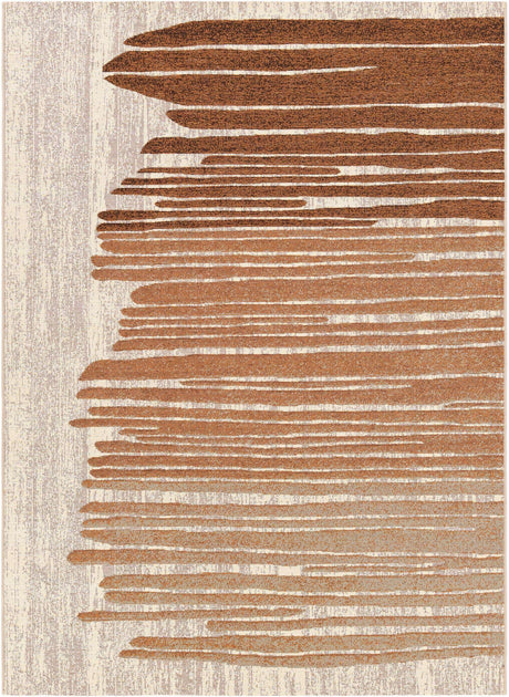 Beige Brown 5' 1 x 7' 1 Outdoor Modern Rectangle Rug