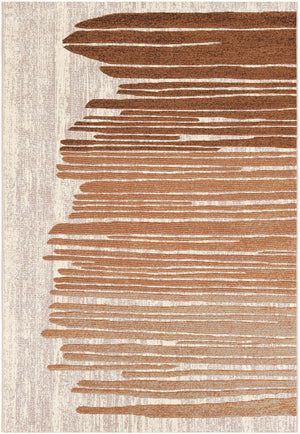 Beige Brown 5' 1 x 8' Outdoor Modern Rectangle Area Rug Weather Resistant for Patio, Deck, Terrace, Balcony, Porch 100% Polypropylene Modern Outside Carpet for Sale at Rug Engine