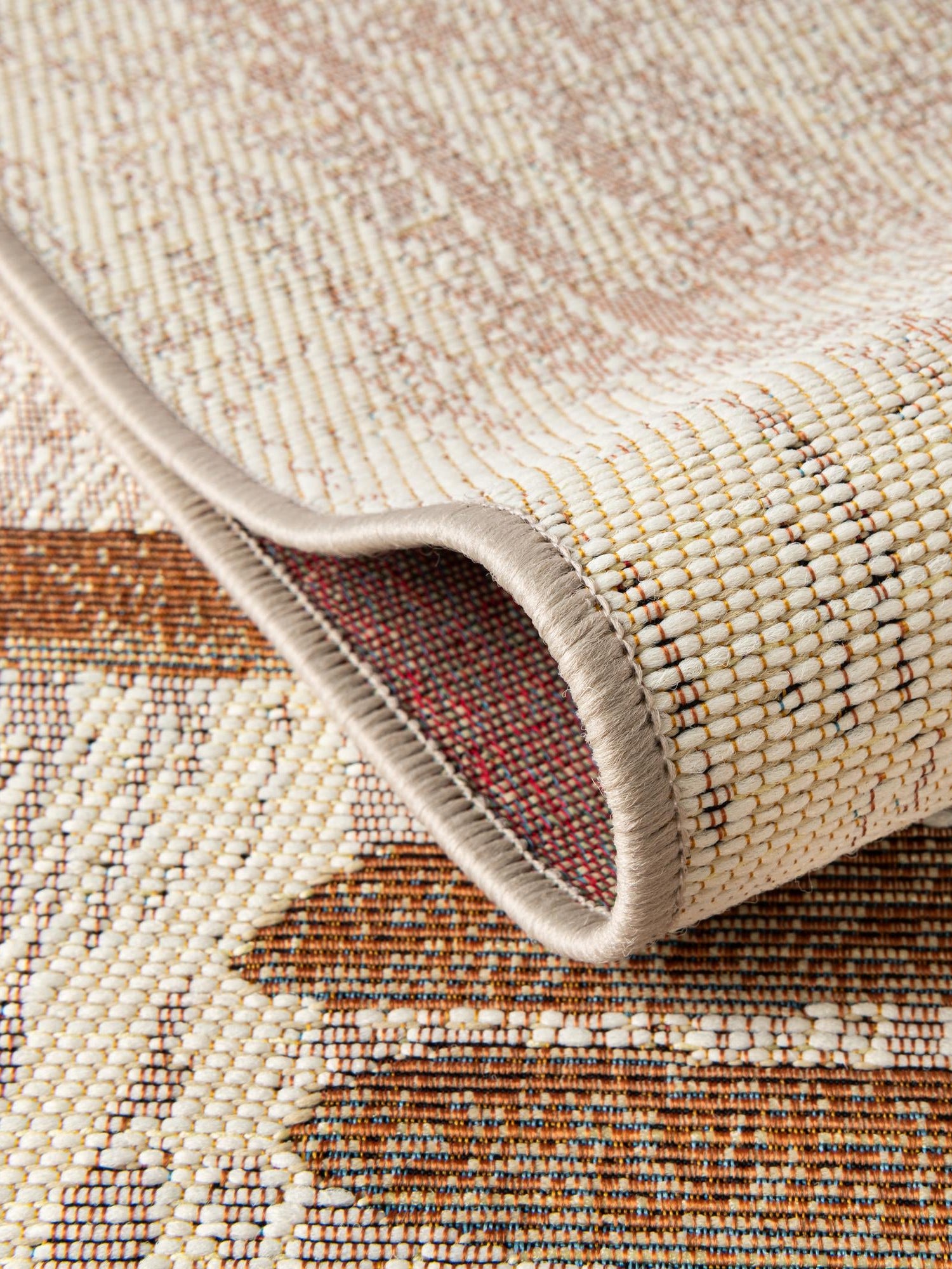 Beige Brown 2' x 5' 1 Outdoor Modern Runner Area Rug Weather Resistant for Patio, Deck, Terrace, Balcony, Porch 100% Polypropylene Modern Outside Carpet for Sale at Rug Engine