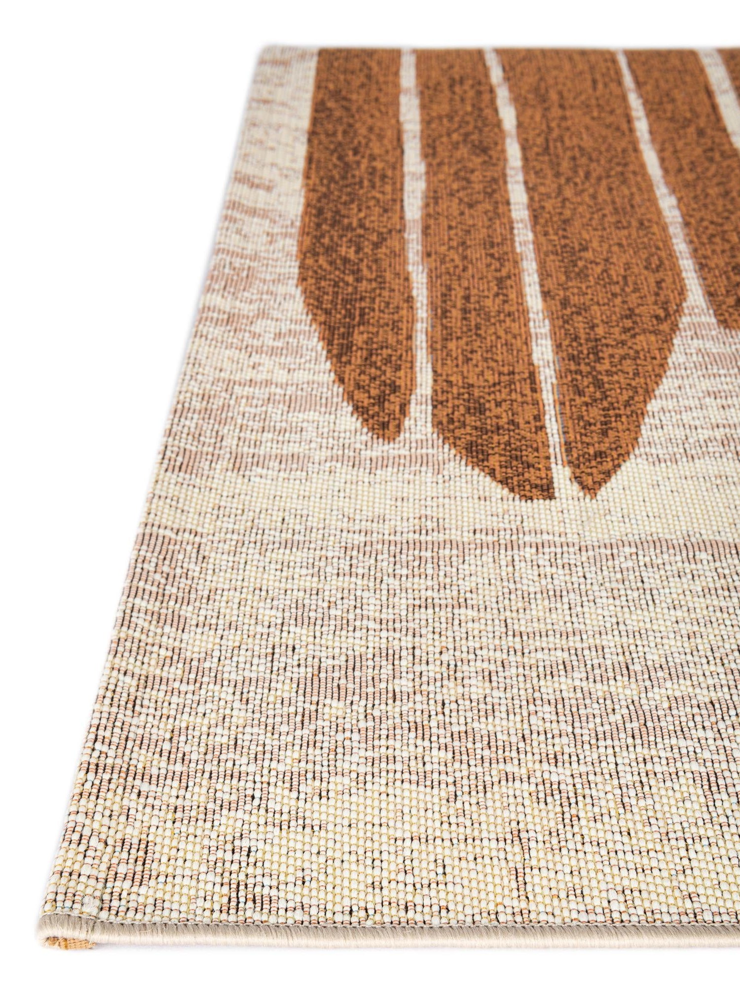 Beige Brown 2' x 5' 1 Outdoor Modern Runner Area Rug Weather Resistant for Patio, Deck, Terrace, Balcony, Porch 100% Polypropylene Modern Outside Carpet for Sale at Rug Engine