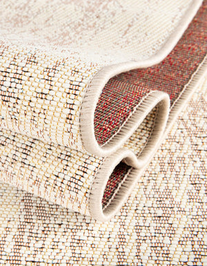 Beige Brown 3' x 10' Outdoor Modern Runner Rug
