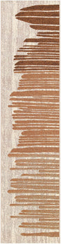 Beige Brown 2' x 8' Outdoor Modern Runner Rug