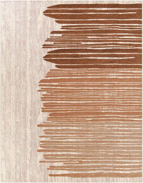 Beige Brown 8' x 10' Outdoor Modern Rectangle Rug