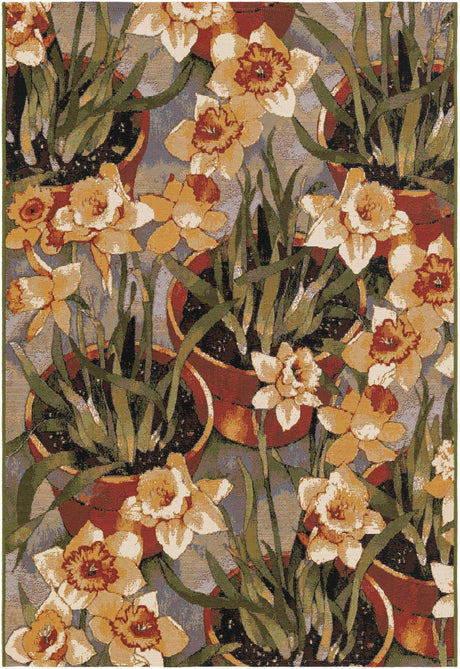 Multicolor 4' 1 x 6' 1 Outdoor Botanical Rectangle Rug
