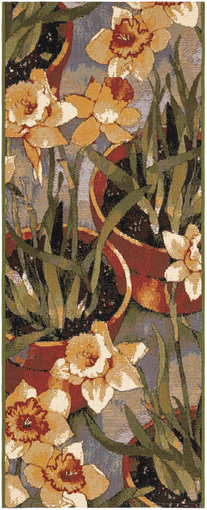 Multicolor 2' x 5' 1 Outdoor Botanical Runner Area Rug Weather Resistant for Patio, Deck, Terrace, Balcony, Porch Polypropylene Garden Floral Tropical Carpet for Sale at Rug Engine