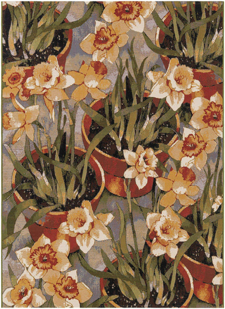 Multicolor 5' 1 x 7' 1 Outdoor Botanical Rectangle Rug