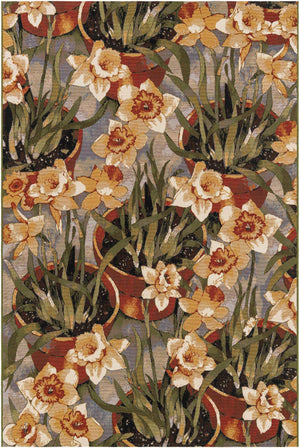 Multicolor 6' 1 x 9' Outdoor Botanical Rectangle Area Rug Weather Resistant for Patio, Deck, Terrace, Balcony, Porch Polypropylene Garden Floral Tropical Carpet for Sale at Rug Engine
