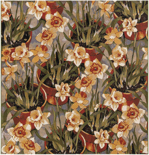 Multicolor 7' 10 x 7' 10 Outdoor Botanical Square Area Rug Weather Resistant for Patio, Deck, Terrace, Balcony, Porch Polypropylene Garden Floral Tropical Carpet for Sale at Rug Engine