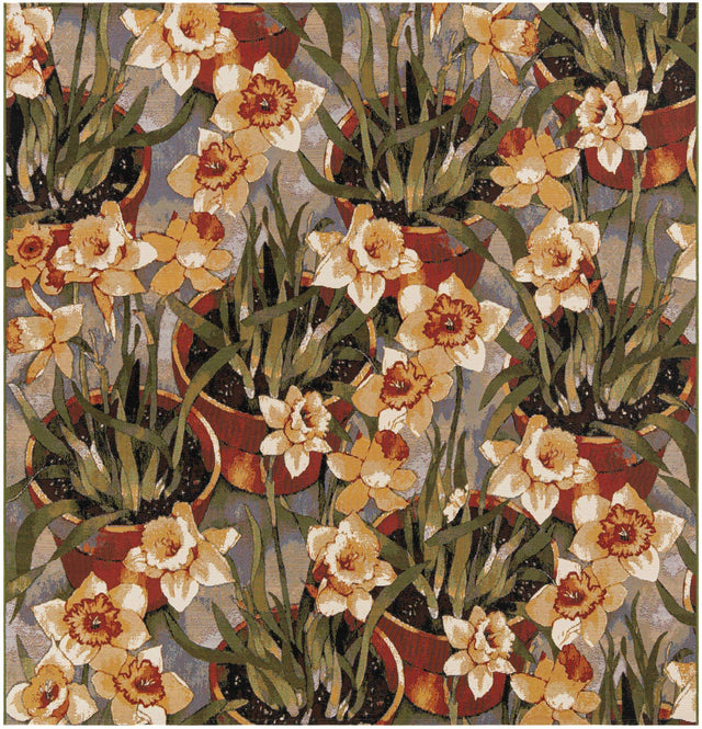 Multicolor 7' 10 x 7' 10 Outdoor Botanical Square Area Rug Weather Resistant for Patio, Deck, Terrace, Balcony, Porch Polypropylene Garden Floral Tropical Carpet for Sale at Rug Engine
