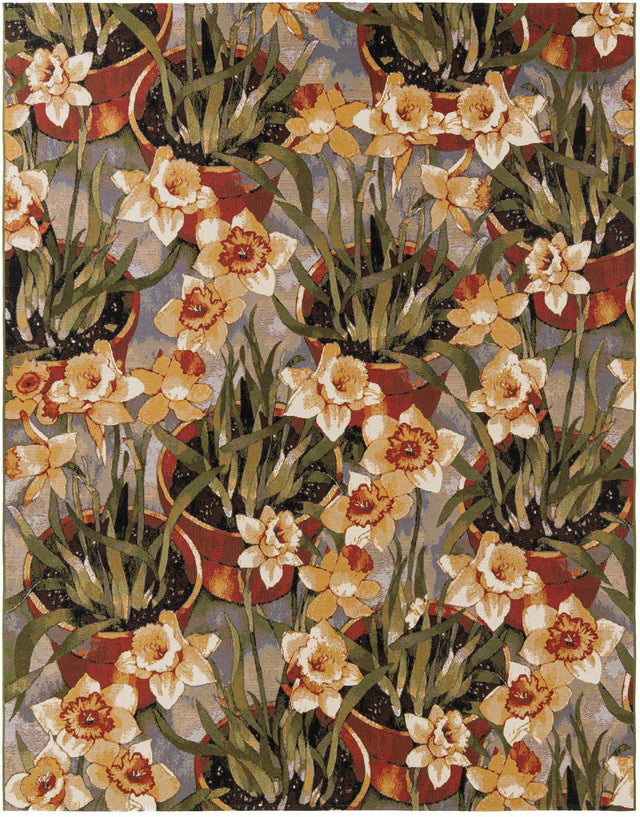 Multicolor 7' 10 x 10' Outdoor Botanical Rectangle Area Rug Weather Resistant for Patio, Deck, Terrace, Balcony, Porch Polypropylene Garden Floral Tropical Carpet for Sale at Rug Engine