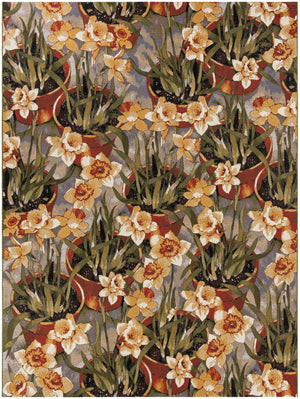 Multicolor 9' x 12' Outdoor Botanical Rectangle Area Rug Weather Resistant for Patio, Deck, Terrace, Balcony, Porch Polypropylene Garden Floral Tropical Carpet for Sale at Rug Engine