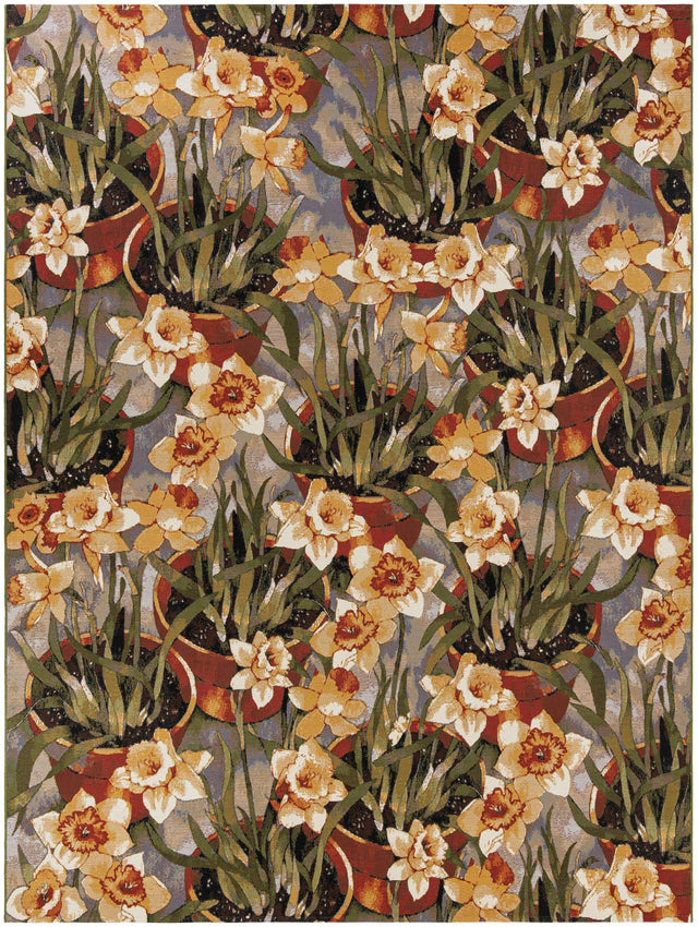 Multicolor 9' x 12' Outdoor Botanical Rectangle Area Rug Weather Resistant for Patio, Deck, Terrace, Balcony, Porch Polypropylene Garden Floral Tropical Carpet for Sale at Rug Engine