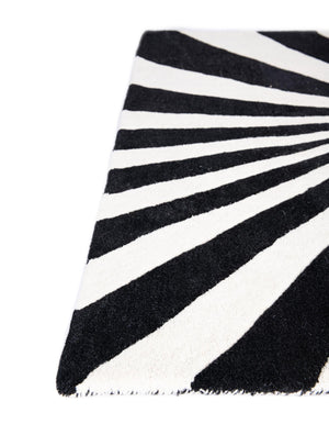 Black and White 7' 10 x 7' 10 Vortex Wool Square Area Rug Hand Tufted 100% Wool Pile & Cotton Backing All Natural Luxury 3D Carpet for Sale at Rug Engine