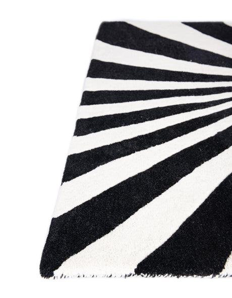 Black and White 7' 10 x 7' 10 Vortex Wool Square Area Rug Hand Tufted 100% Wool Pile & Cotton Backing All Natural Luxury 3D Carpet for Sale at Rug Engine