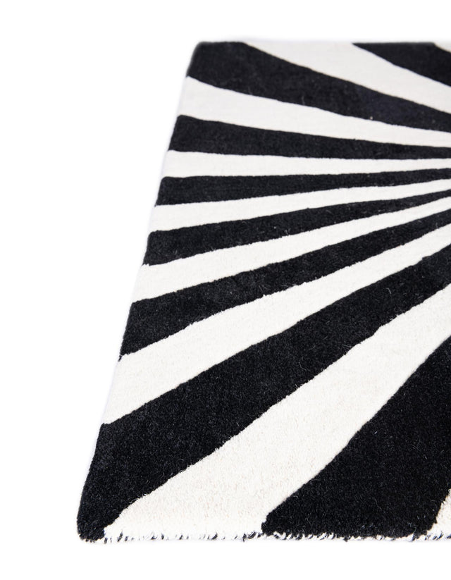 Black and White 7' 10 x 7' 10 Vortex Wool Square Area Rug Hand Tufted 100% Wool Pile & Cotton Backing All Natural Luxury 3D Carpet for Sale at Rug Engine
