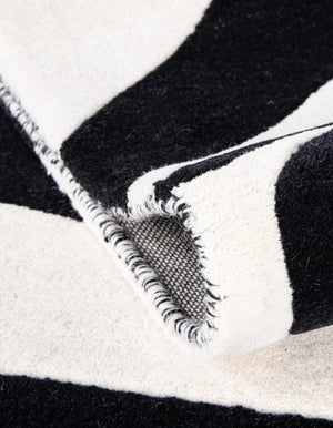 Black and White 7' 10 x 7' 10 Vortex Wool Square Area Rug Hand Tufted 100% Wool Pile & Cotton Backing All Natural Luxury 3D Carpet for Sale at Rug Engine