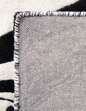 Black and White 7' 10 x 7' 10 Vortex Wool Square Area Rug Hand Tufted 100% Wool Pile & Cotton Backing All Natural Luxury 3D Carpet for Sale at Rug Engine